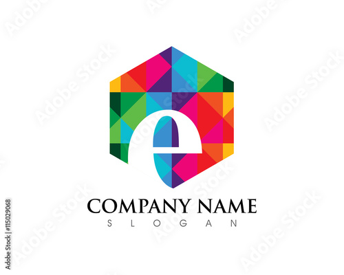Free Download E Letter Hexagon Logo - GFXLoad