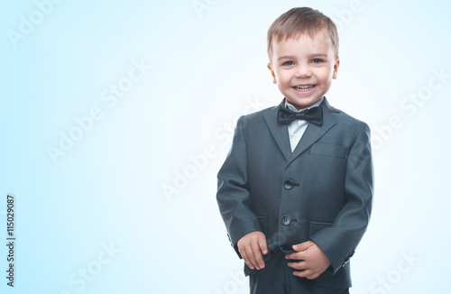 Little boy in a nice suit. Back to school. Children portrait. Stylish man in fashionable suit