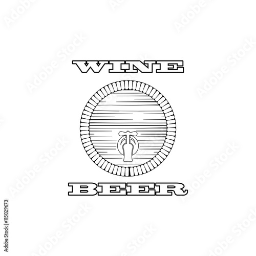 Barrel of beer icon. Black icon on white background.