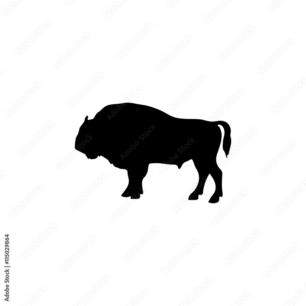 Aurochs icon. Black icon on white background. Aurochs icon. Black icon on white background.
