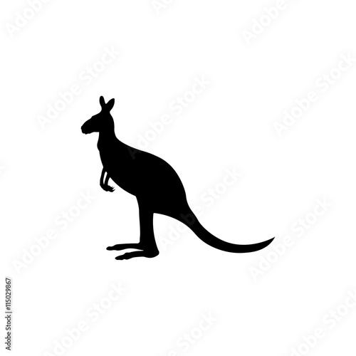 Kangaroo icon. Black icon on white background.