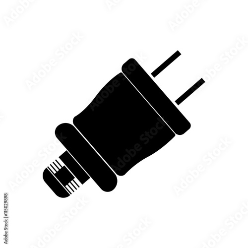 Power socket icon. Black icon on white background.