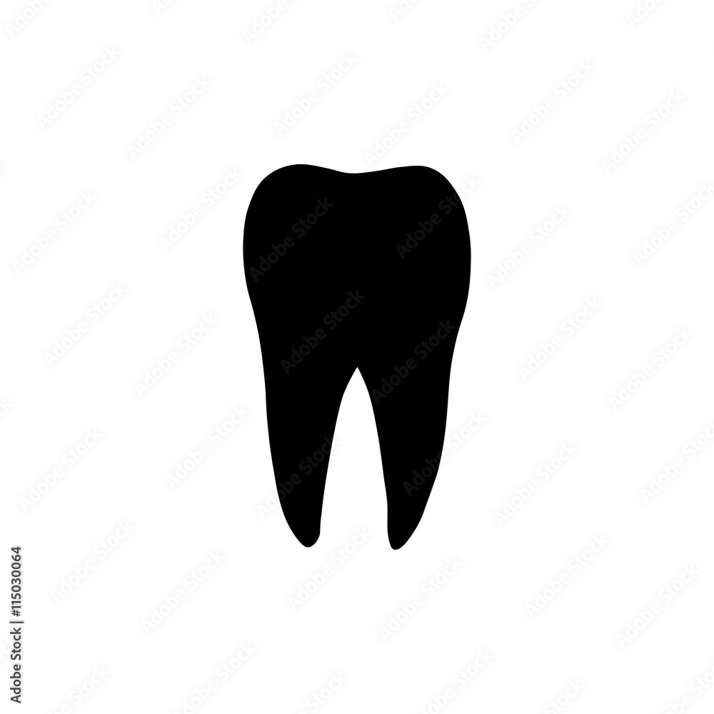 Tooth icon. Black icon on white background. Tooth icon. Black icon on white background.