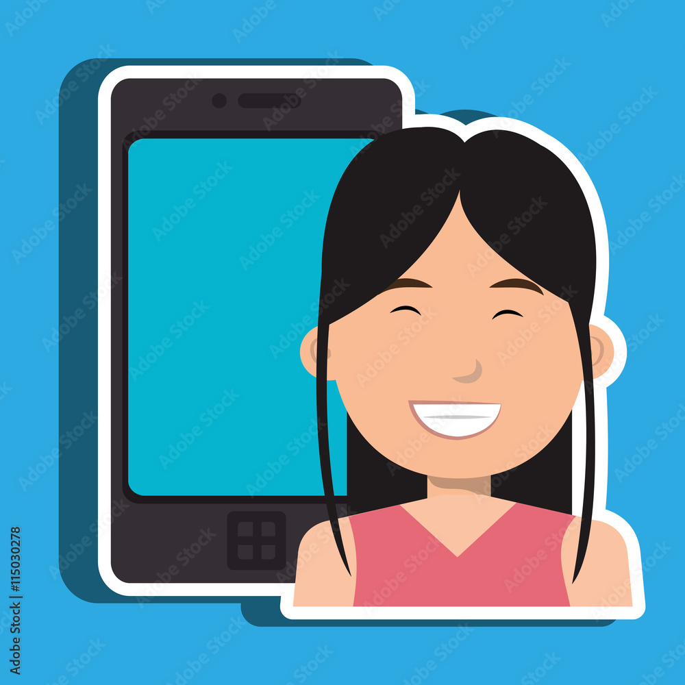person with smartphone isolated icon design, vector illustration graphic person with smartphone isolated icon design, vector illustration graphic