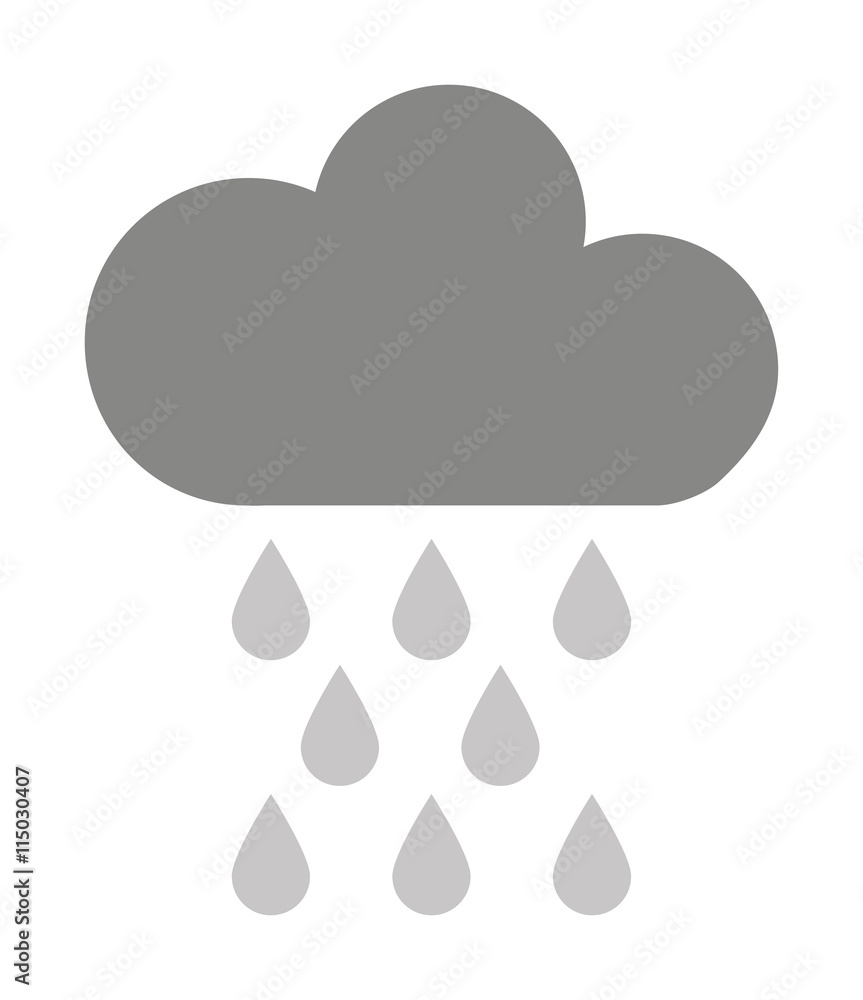 Obraz premium cloud with rain drops isolated icon design