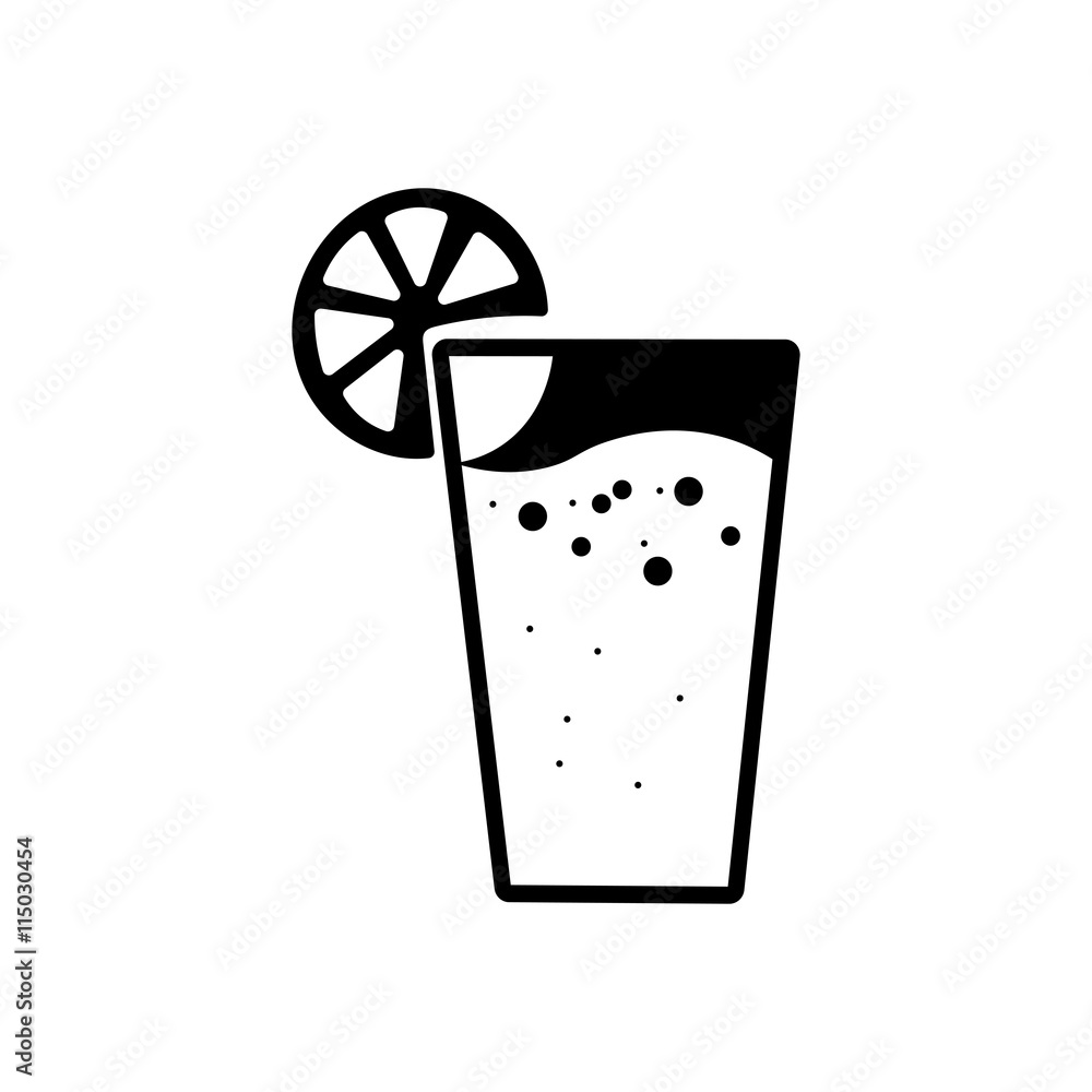 Glass of juice icon. Black icon on white background. Glass of juice icon. Black icon on white background.