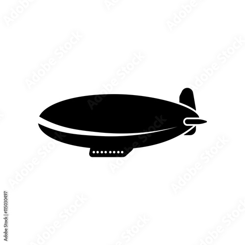 Airship zeppelin icon. Black icon on white background.
