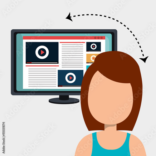 User online TV isolated icon design, vector illustration  graphic 