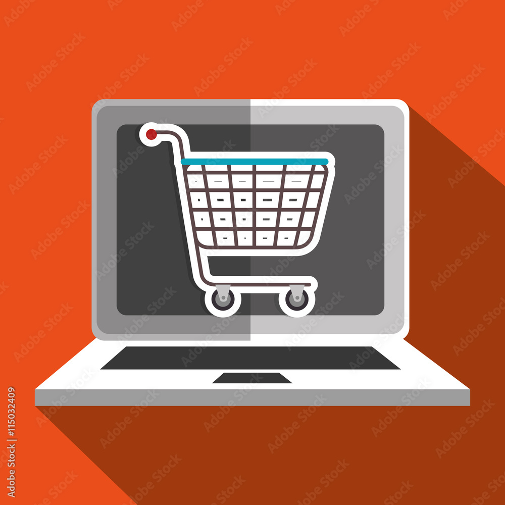user ecommerce laptop isolated icon design, vector illustration  graphic 