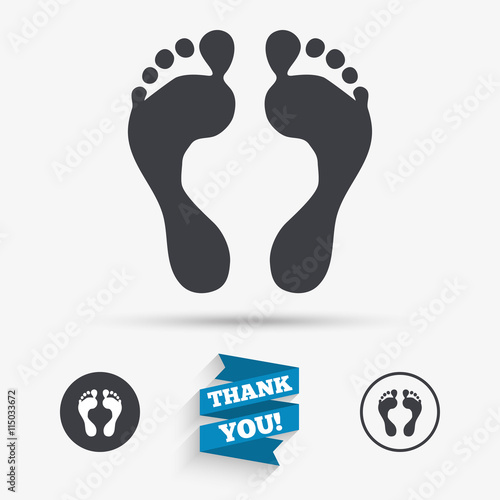 Human footprint sign icon. Barefoot symbol.