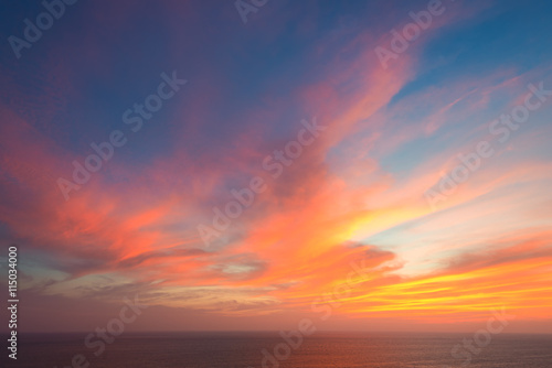 beautiful seascape and twilight sky