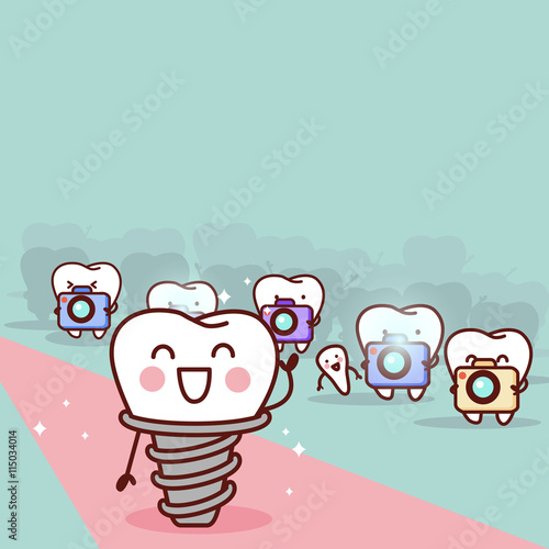 cartoon implant tooth with paparazzi