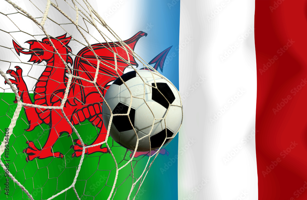 Fototapeta premium Final round between the football national team Welsh and nationa