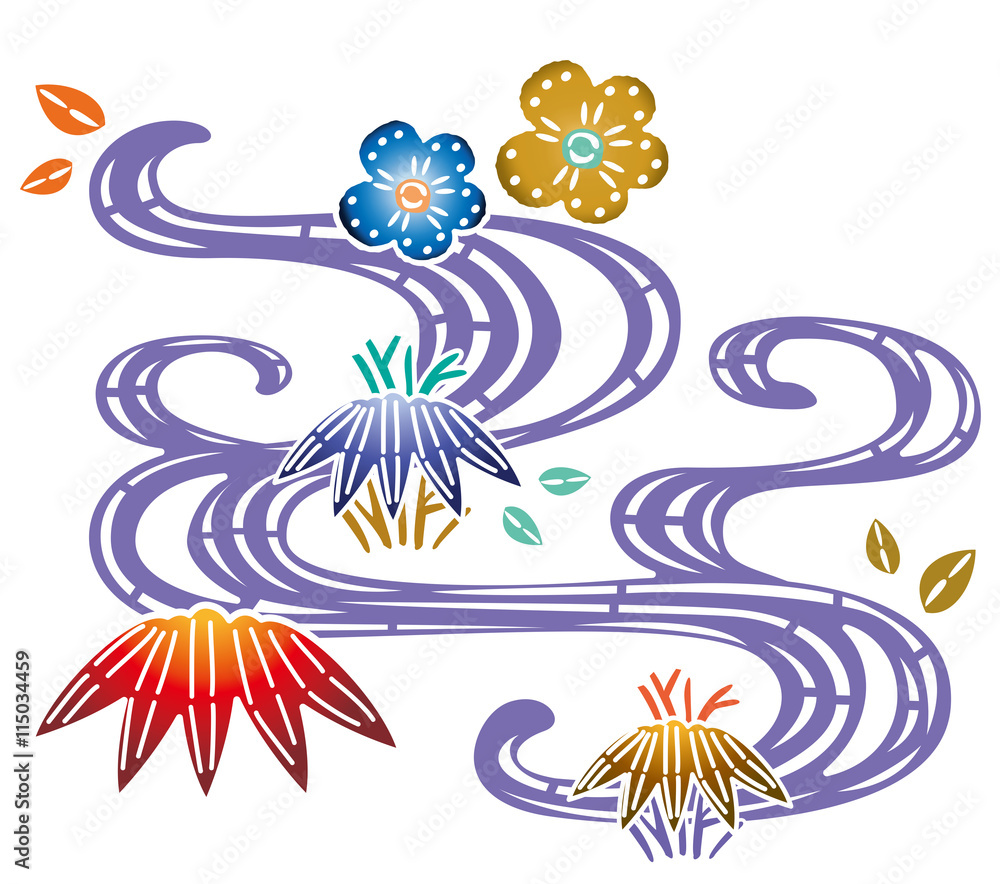 Obraz premium 沖縄の伝統柄「紅型」のデザイン