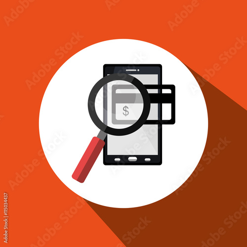 searching money online isolated icon design, vector illustration  graphic 