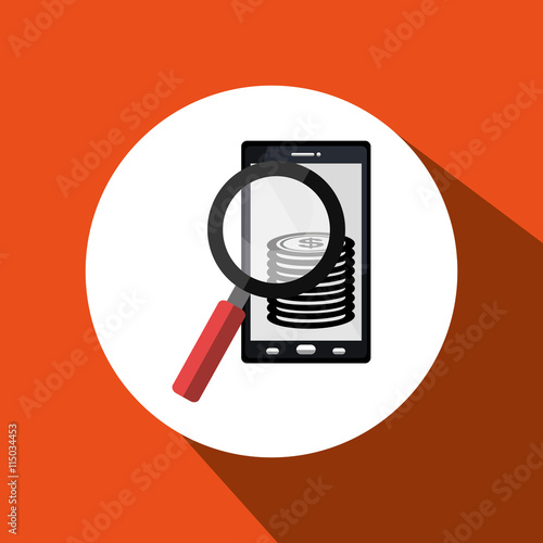 searching money online isolated icon design, vector illustration  graphic 