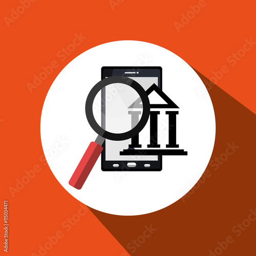 searching money online isolated icon design, vector illustration  graphic 