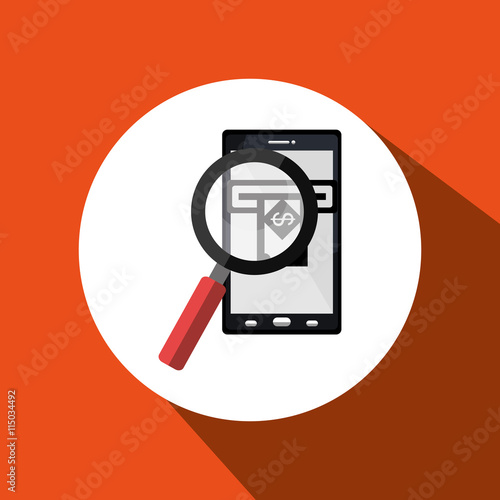 searching money online isolated icon design, vector illustration  graphic 