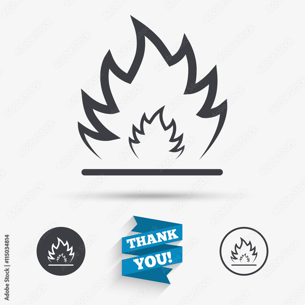 Fire flame sign icon. Heat symbol. Fire flame sign icon. Heat symbol.