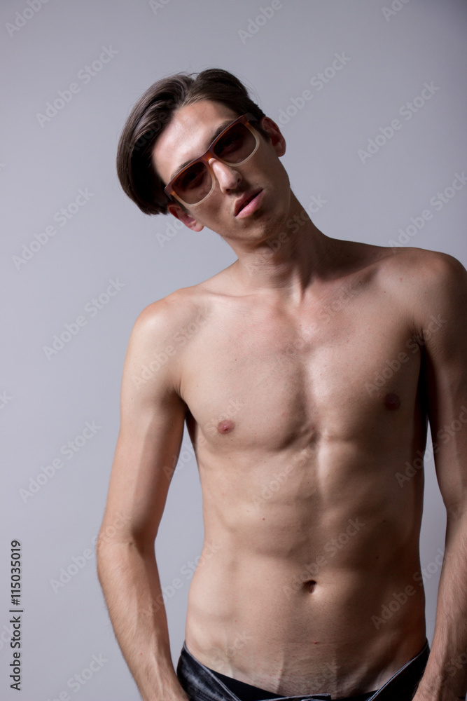Fototapeta premium Fashion model, wearing eyeglasses.