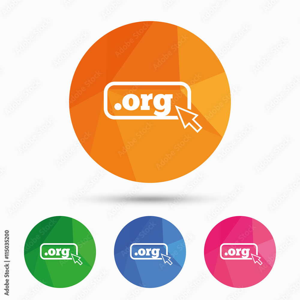 Domain ORG sign icon. Top-level internet domain Domain ORG sign icon. Top-level internet domain