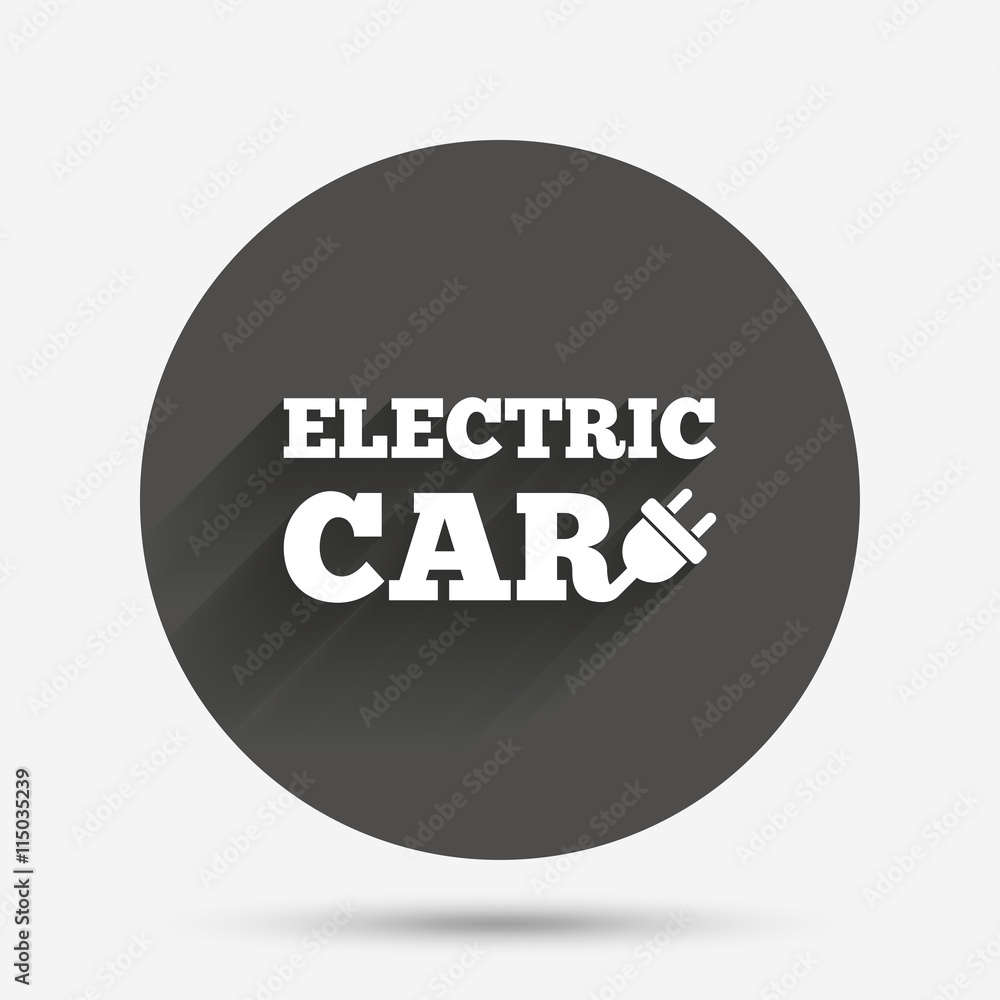 Electric car sign icon. Electric vehicle symbol Electric car sign icon. Electric vehicle symbol