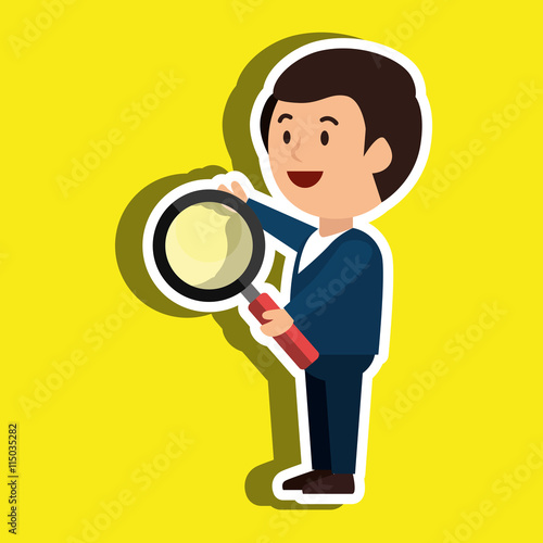 businessman with magnifying glass isolated icon design, vector illustration  graphic 