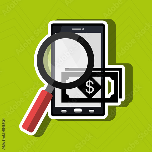 searching money online isolated icon design, vector illustration  graphic 
