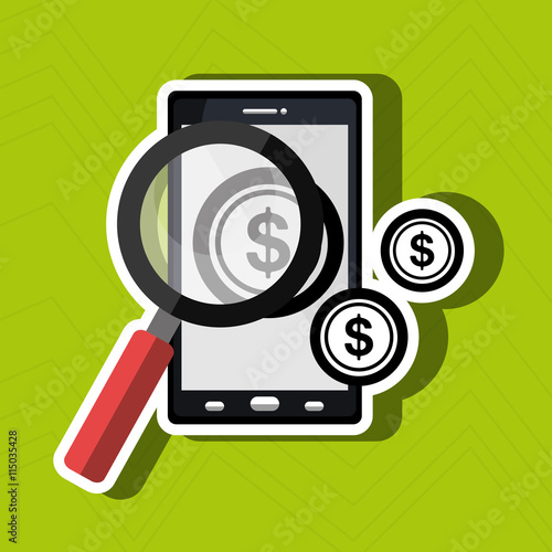 Wallpaper Mural searching money online isolated icon design, vector illustration  graphic  Torontodigital.ca