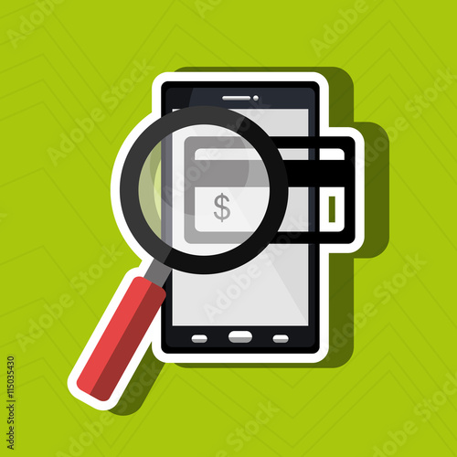 searching money online isolated icon design, vector illustration  graphic 