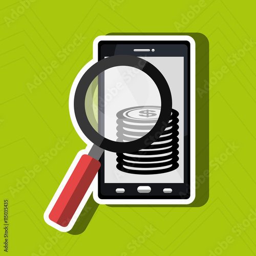 searching money online isolated icon design, vector illustration  graphic 