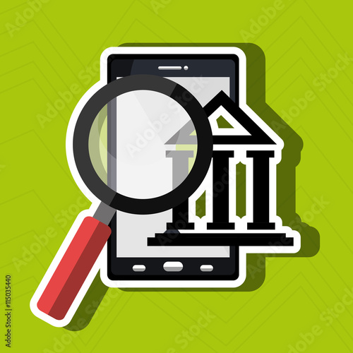 searching money online isolated icon design, vector illustration  graphic 