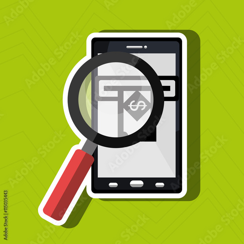 searching money online isolated icon design, vector illustration  graphic 