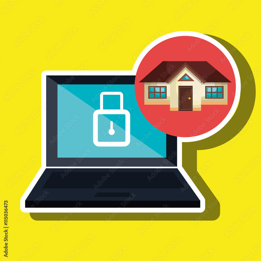 smart home with laptop isolated icon design, vector illustration graphic smart home with laptop isolated icon design, vector illustration graphic
