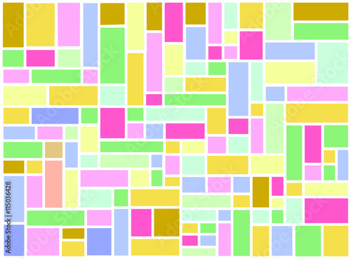 Mosaico de quadriláteros coloridos