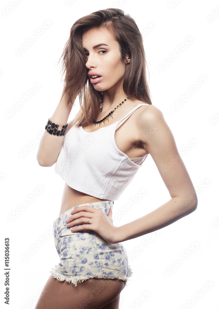 Fashion portrait of young pretty hipster woman Fashion portrait of young pretty hipster woman
