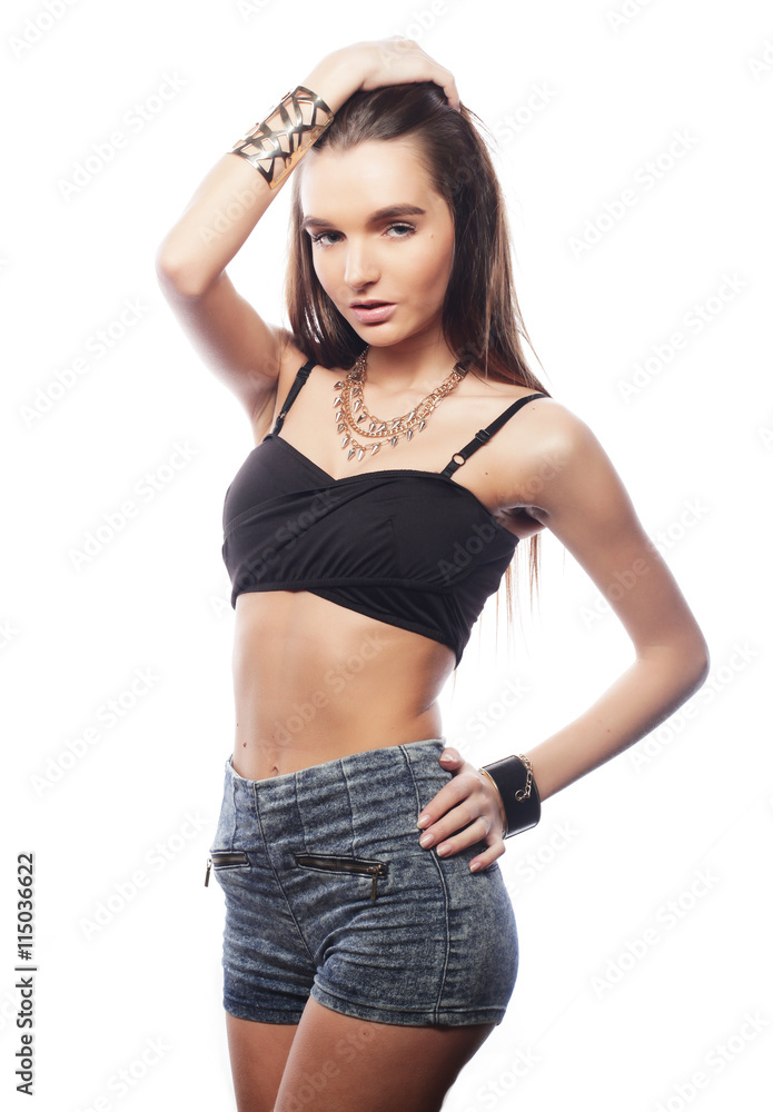 Fashion portrait of young pretty hipster woman Fashion portrait of young pretty hipster woman