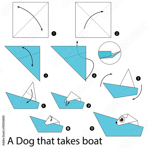 Step by step instructions how to make origami A Boat.