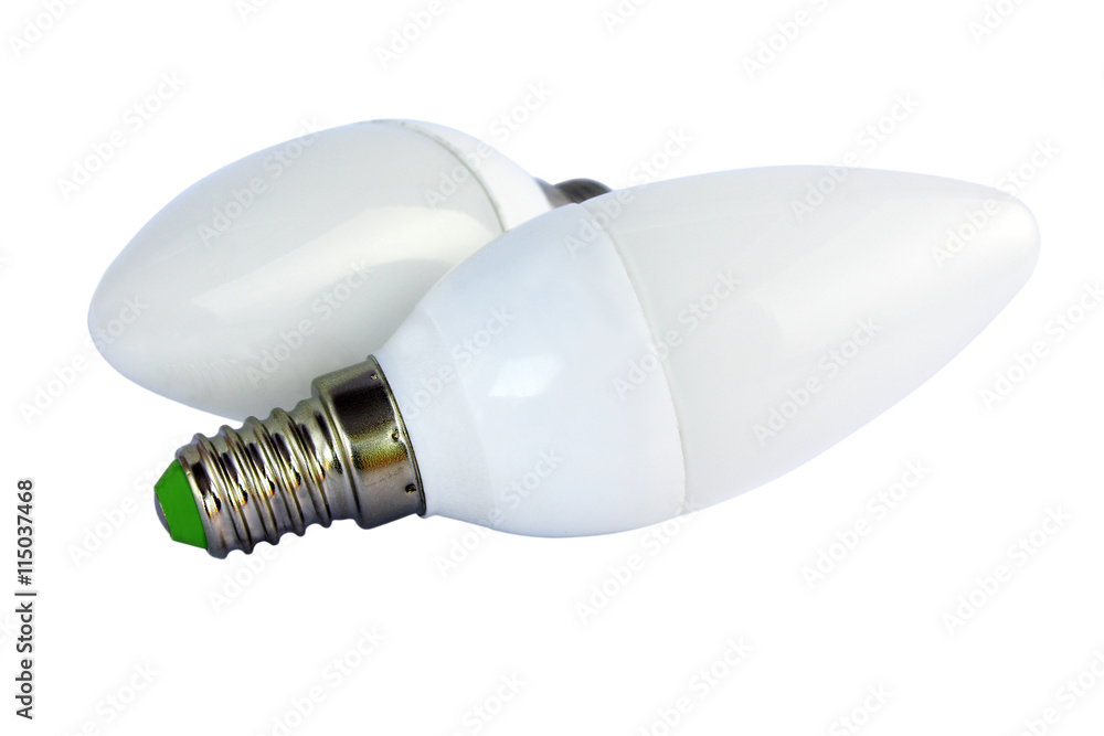 LED energy saving bulb on white background LED energy saving bulb on white background