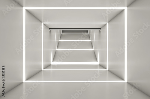 Abstract digital 3d white and light white space black background - 3d render