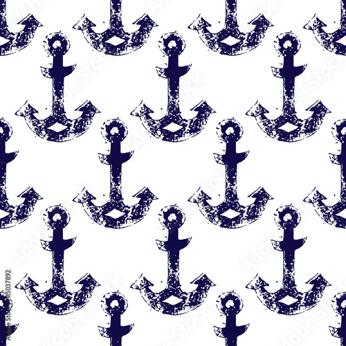 Grunge hand printed anchors...