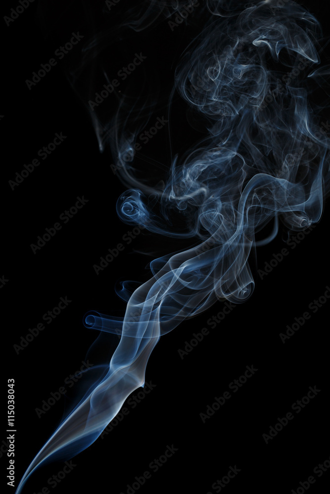 Abstract blue smoke from aromatic sticks. Abstract blue smoke from aromatic sticks.