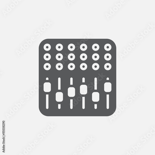 mixing console icon vector, solid logo illustration