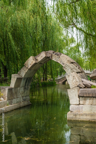 vintage bridge in beijing Yuanmingyuan garden