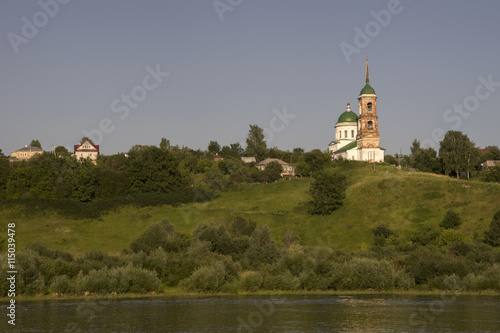 Город Касимов с берега реки Оки. Ильинская церковь.