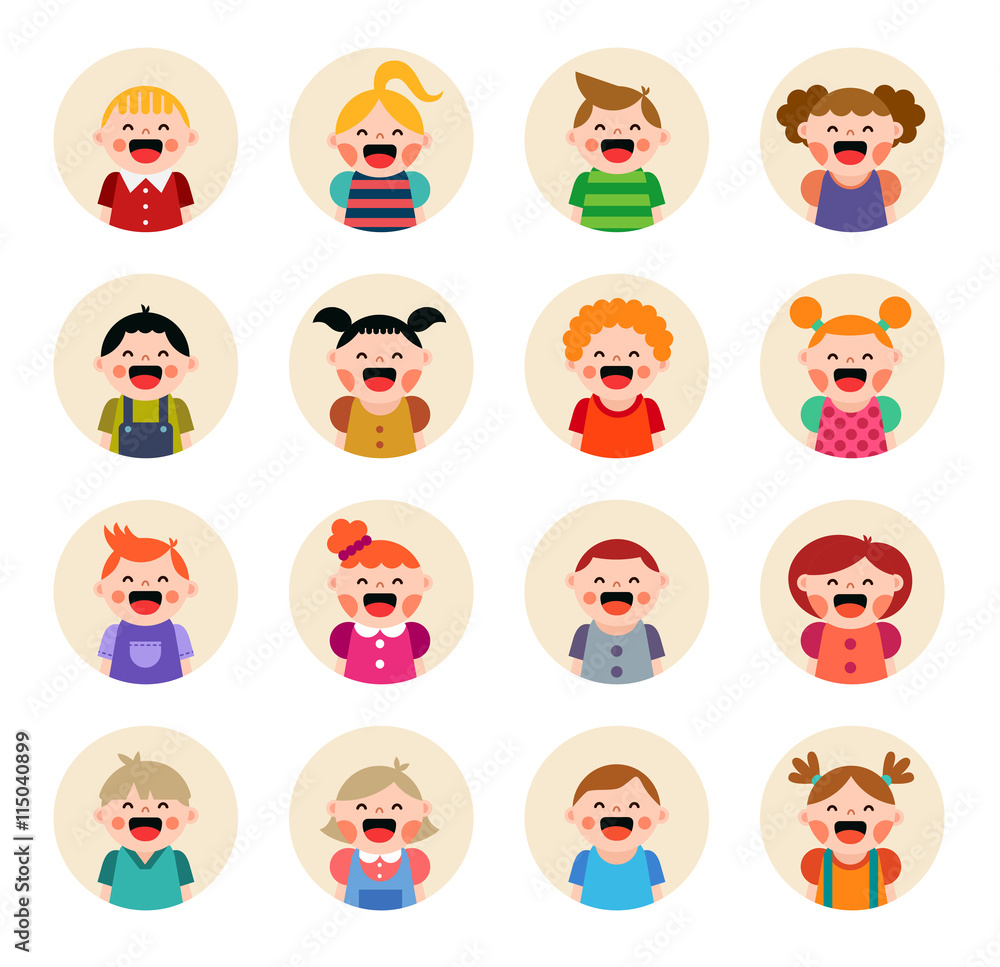 Set of round avatars isolated on white background Set of round avatars isolated on white background
