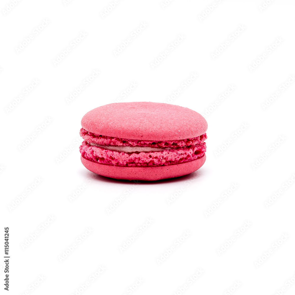 Sweet and colourful french macaroons or macaron on white backgro Sweet and colourful french macaroons or macaron on white backgro