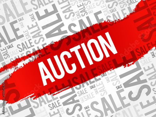 AUCTION words cloud, business concept background
