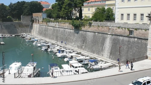 The Land gate vista la piccolo porto turistico a Zara, Croazia photo