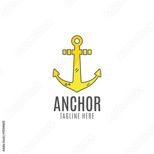 Anchor vector logo icon. Sea, sailor symbol. Anchor logo. Anchor icon. Anchor symbol, anchor tattoo. Flat style logo template. Anchor label, decor logo, premium quality logo concept. Summer design